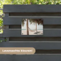 Hangmat - Palmbomen - Strand - Zee tuinposter los doek klein -sfeer3