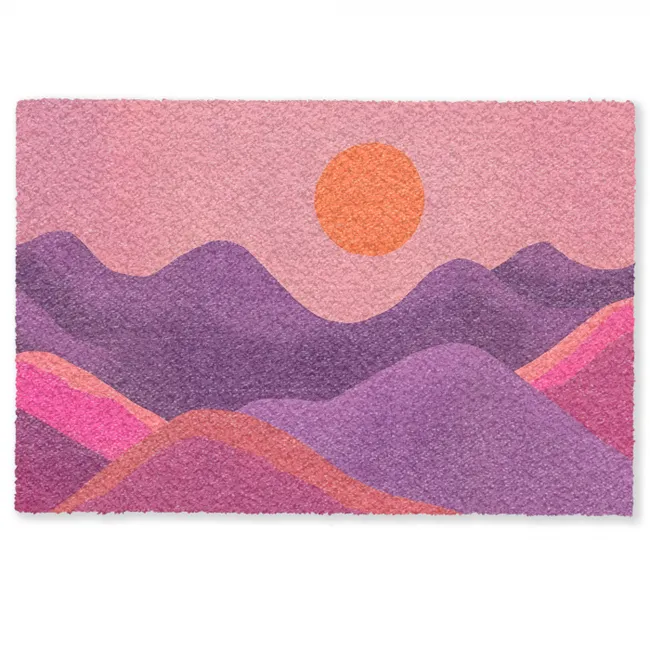 Deurmat - Zon - Heuvels - Paars - Abstract