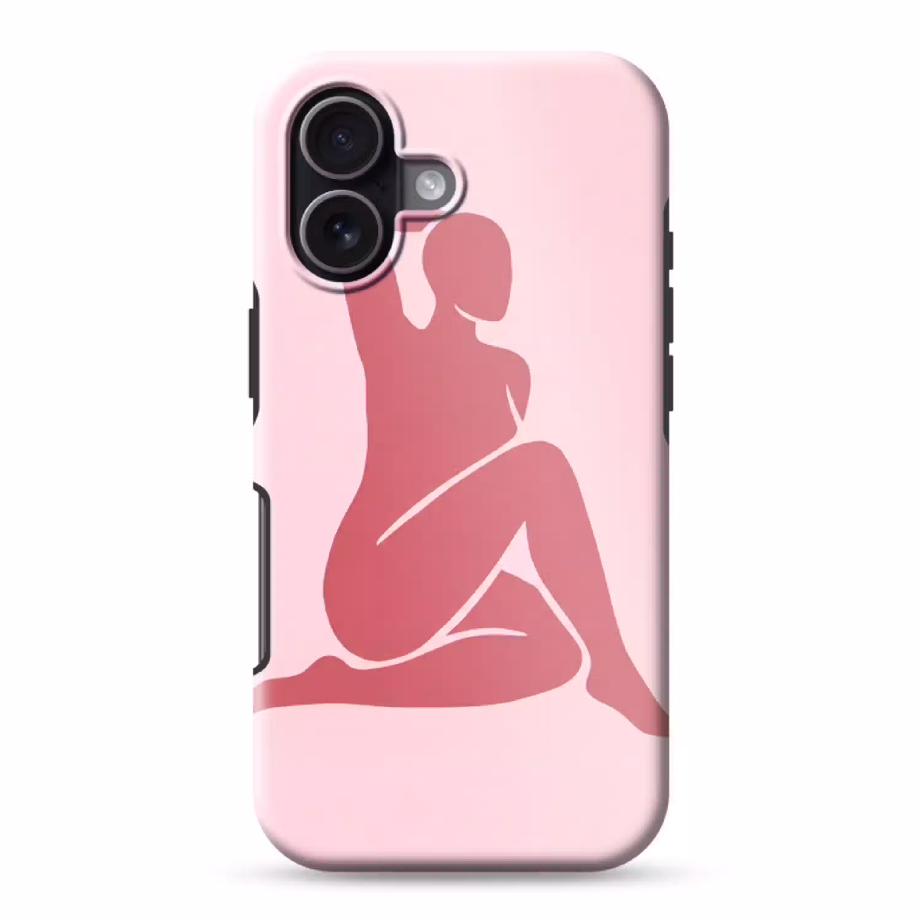 Vrouw - Silhouet - Abstract - Modern - Roze Toughcase MagSafe Apple iPhone 17 klein -3d