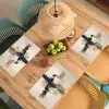 Penseelstreken - Ruw - Abstract - Beige Placemat vinyl groot -zzsfeer5_Kitchenyeah-website