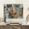 Abstract - Penseelstreken - Blauw - Gezicht PET vilt klein -sfeer1
