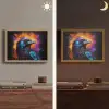 Vogel - Kraai - Graffiti - Zwart - Dieren Light Box met batterij (Wandlamp) middel -sfeer3