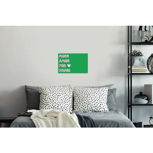 Amor - Valentijn - Groen - Tekst Muursticker klein -slaapkamer