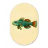 Vis - Blauw - Stippen - Schubben Wandcirkel Ovaal Forex klein -3d
