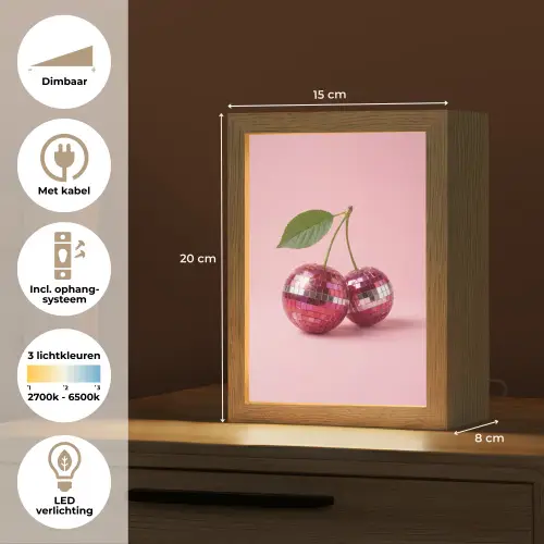 Disco - Kersen - Roze Light Box met kabel (Tafellamp) klein -USP_NL