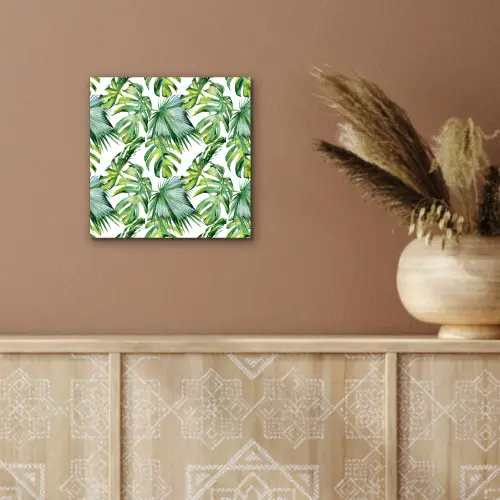 Bohemian - Bladeren - Bloemen - Tropisch aluminium wit klein -sfeer4