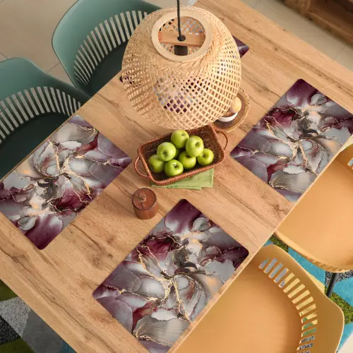 Goud - Marmer - Paars Placemat vinyl groot -zzsfeer5_Kitchenyeah-website