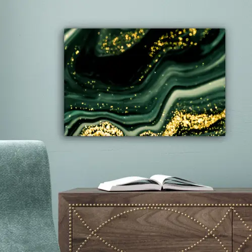 Marmer - Goud - Glitter - Groen - Marmerlook - Luxe canvas 2cm klein -sfeer4