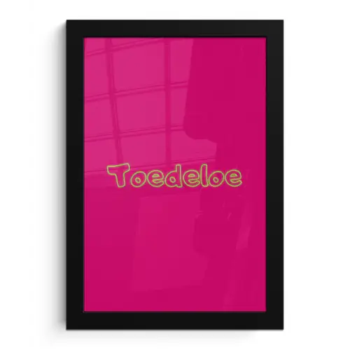 Toedeloe - Groen - Roze fotolijst zwart zonder passe partout klein -3d