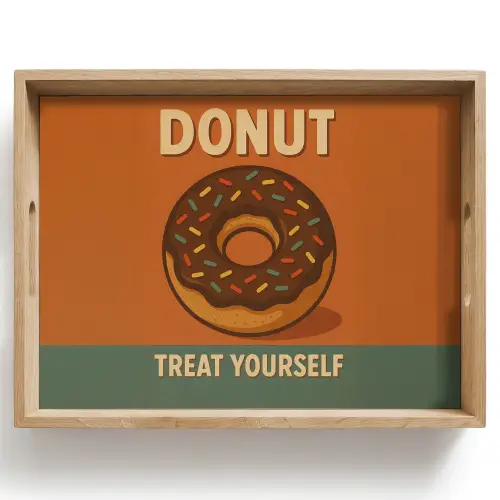 Donut - Spikkels - Kleurrijk - Quote Dienblad Rechthoek middel -z3d_shopping