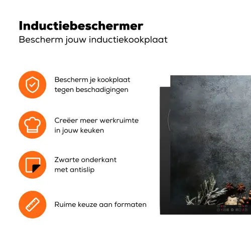 Winter - Kruiden - Sneeuw - Chocolade Inductie beschermer vinyl 3mm klein -zzzzzzz-td-ups