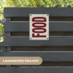 Eten - Japandi - Rood - Decoratie tuinposter los doek klein -sfeer3
