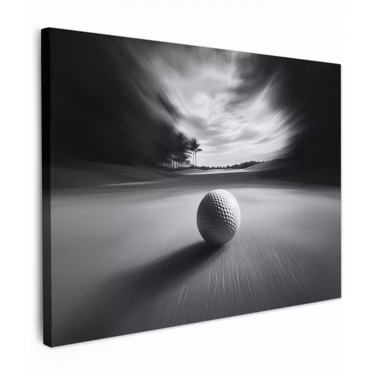 Leinwandbild - Golfball - Unscharf - Schwarz