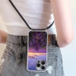 Lavendel - Veld - Natuur - Paars Hoesje iPhone 16 Pro Max met koord klein -sfeer5