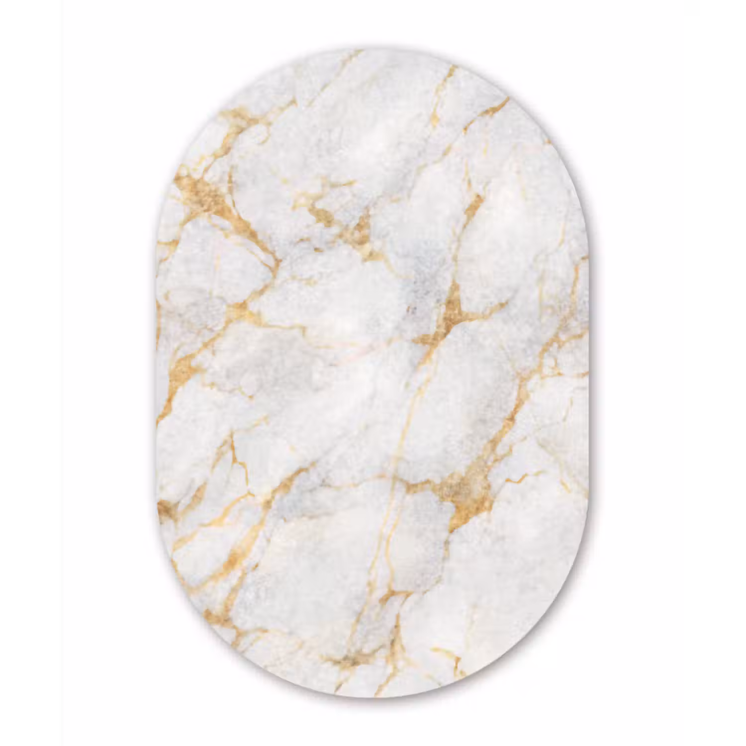 Muurovaal - Marmer - Wit - Goud - Abstract