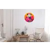Kimono - Roze - Panda - Bloemenkroon Wandcirkel aluminium klein -woonkamer