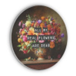 Kleur - Bloemen - Vintage - Bloemenvaas Akoestische PET Vilt - Rond klein -3d