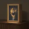 Leeuw - Zwart - Oranje - Verf Light Box met kabel (Tafellamp) klein -z3d_website