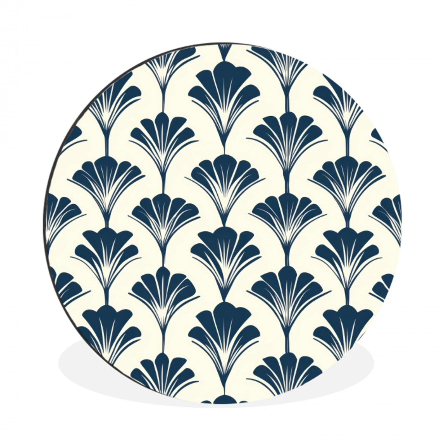 Klassiek - Motief - Blauw Wandcirkel aluminium klein 190 -3d