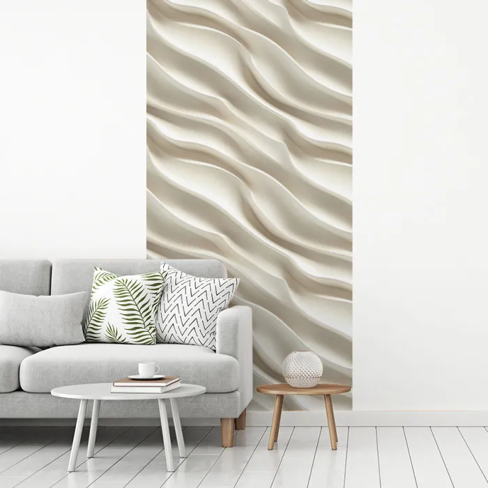 Diagonaal - Golven - Crème fotobehang vinyl groot 64 -woonkamer