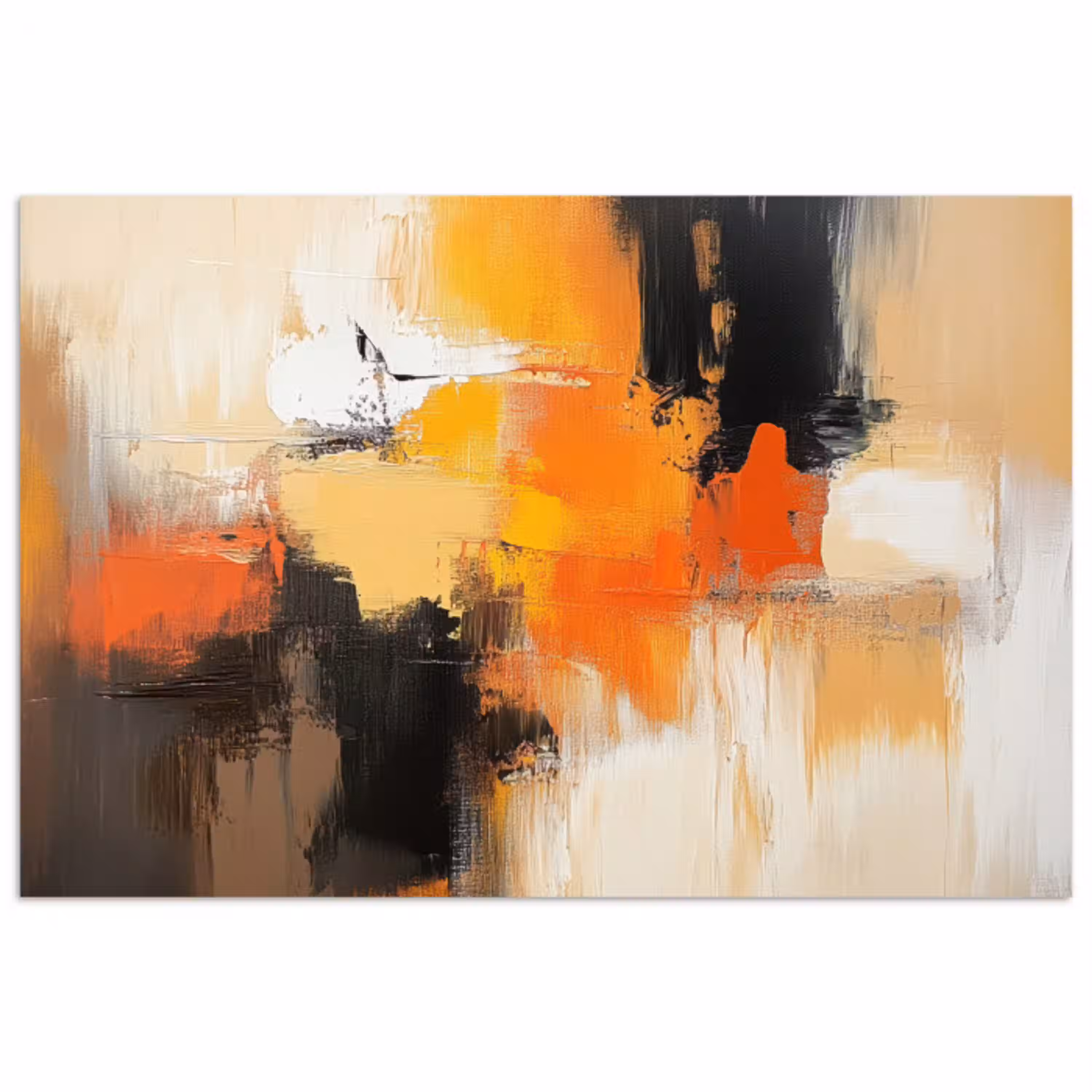 Abstract - Modern - Verflook - Herfst kleuren - Oranje poster papier klein -3d