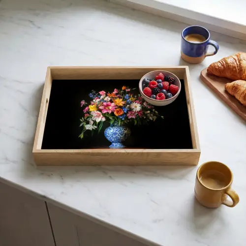Kleur - Vaas - Bloemen - Boeket Dienblad Rechthoek middel -sfeer2