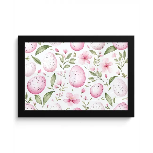 Patroon - Eieren - Roze - Pasen fotolijst zwart zonder passe partout klein -3d