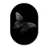 Vlinder - Zwart - Insect - Dieren Wandcirkel Ovaal Glas middel -3d