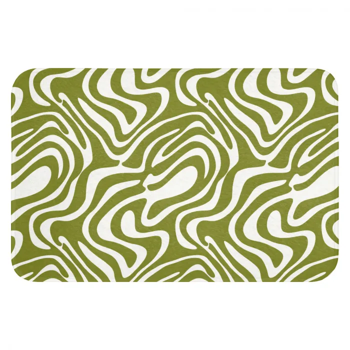 Lijnpatroon - Groen - Organisch WCmat klein 1009 -3d