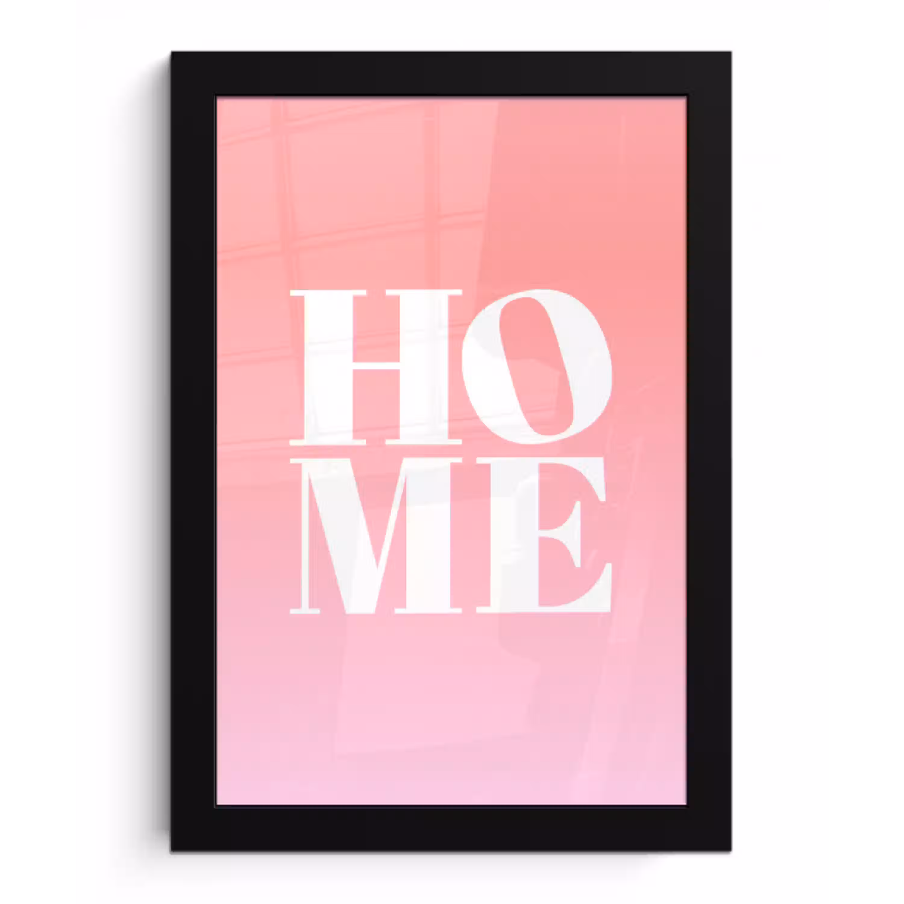Home - Letters - Groot - Roze fotolijst zwart zonder passe partout klein -3d