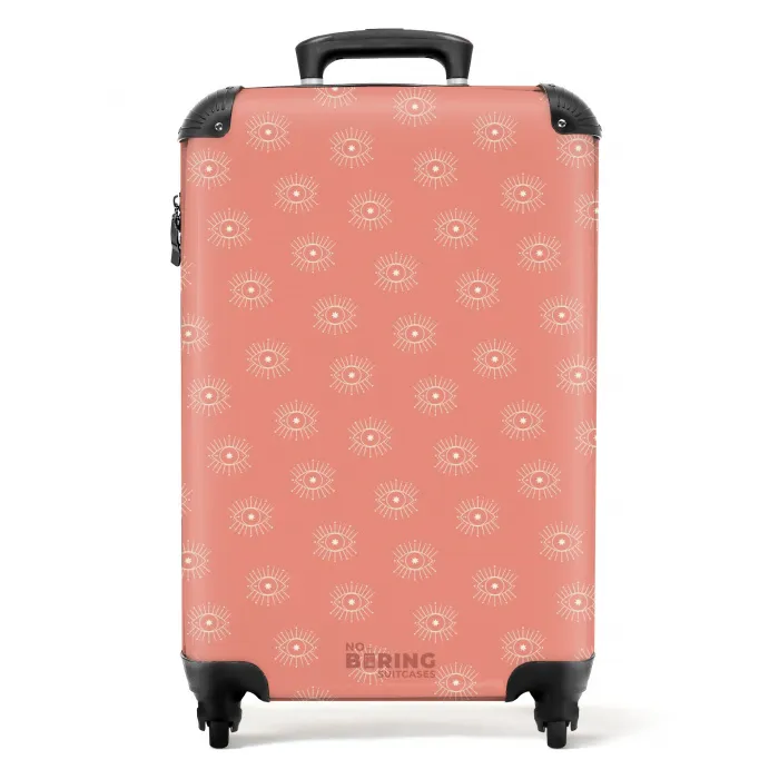 Boho - Zalmroze patroon NBS - Handbagage koffer - Unisex middel -productfoto_recht