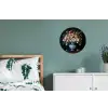 Hout - Vaas - Kleuren - Bloemen Wandcirkel aluminium klein -slaapkamer