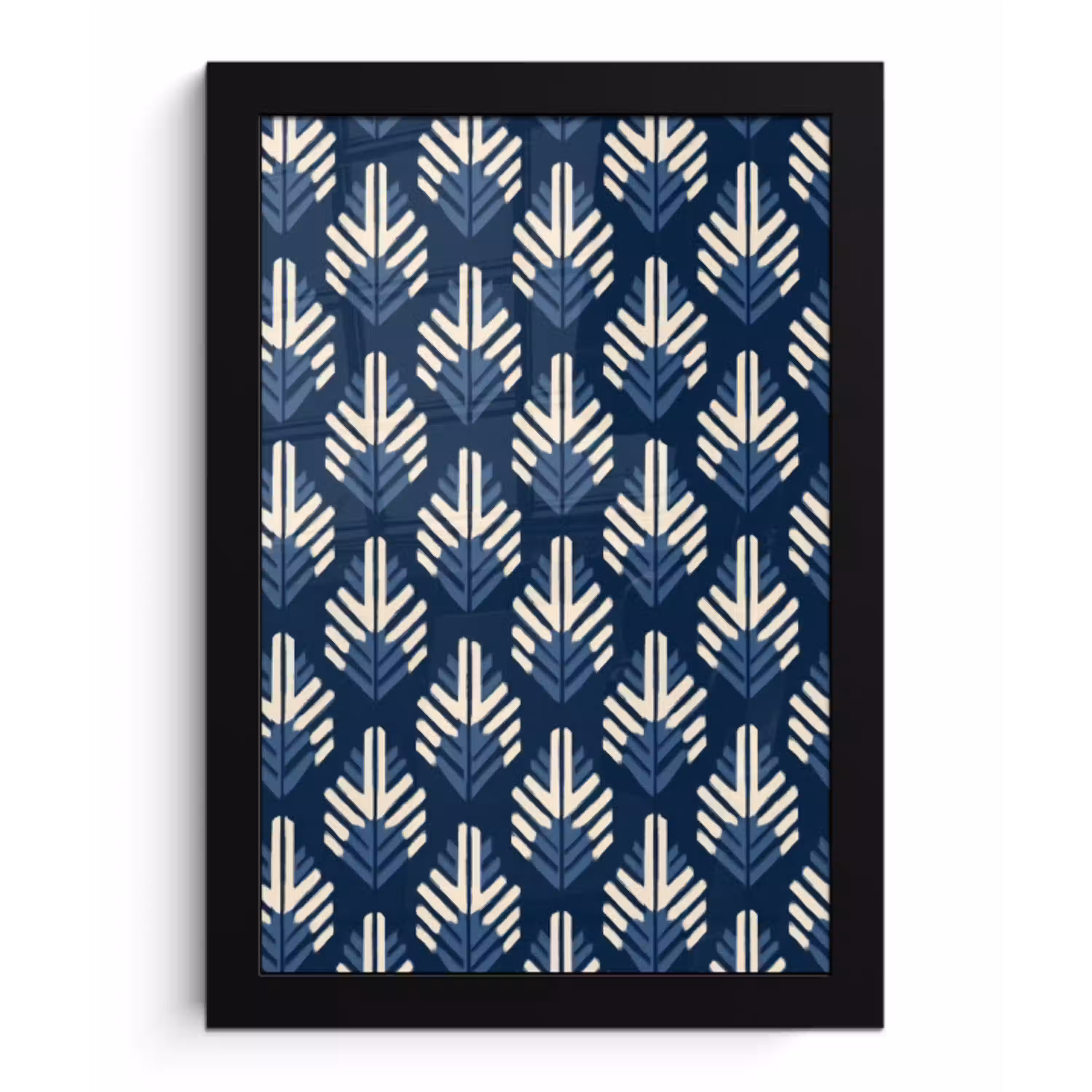 Modern - Patroon - Blauw fotolijst zwart zonder passe partout klein 224 -3d