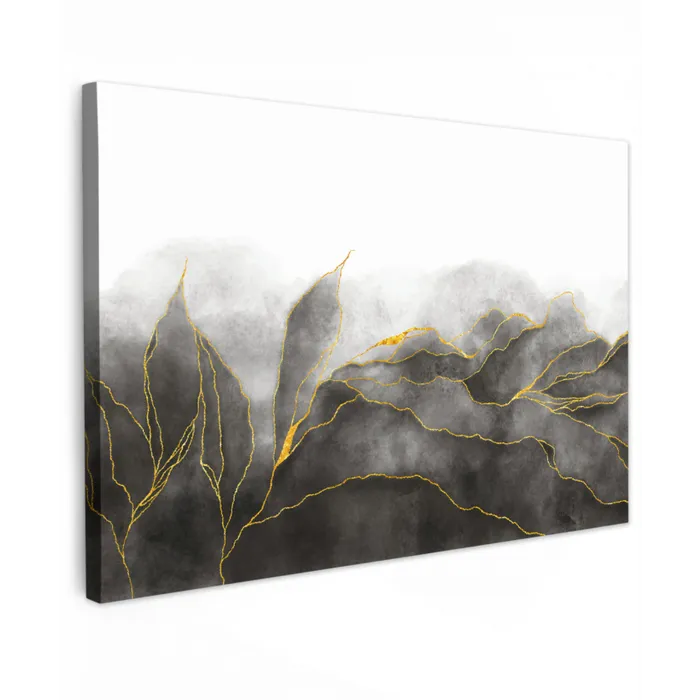 Marmer - Zwart - Goud - Luxe - Marmerlook canvas 2cm klein -z3d