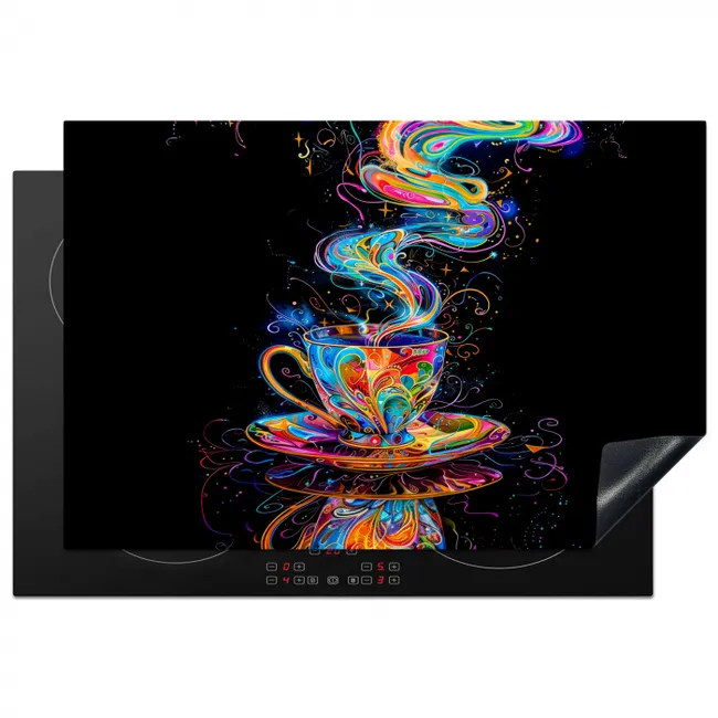 Psychedelische Theedroom Inductie beschermer vinyl 3mm klein -3d