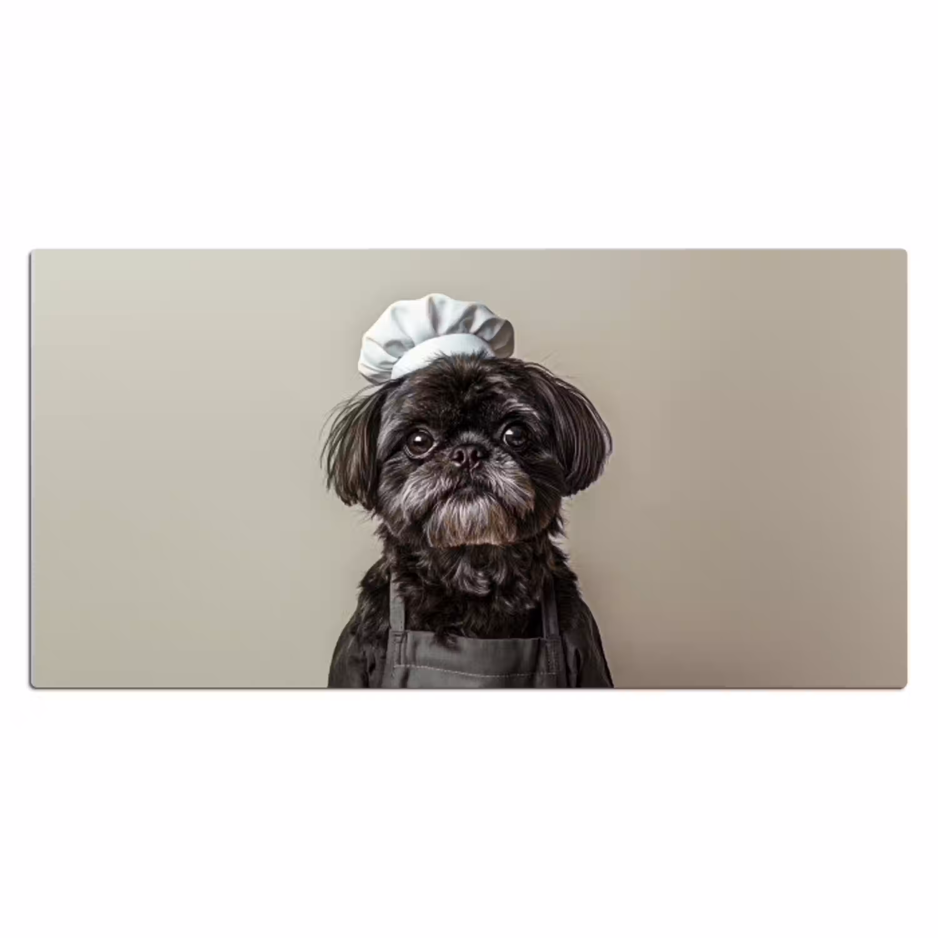 Kokskleding - Zwart - Hondje Muismat XXL klein -3d_leeg