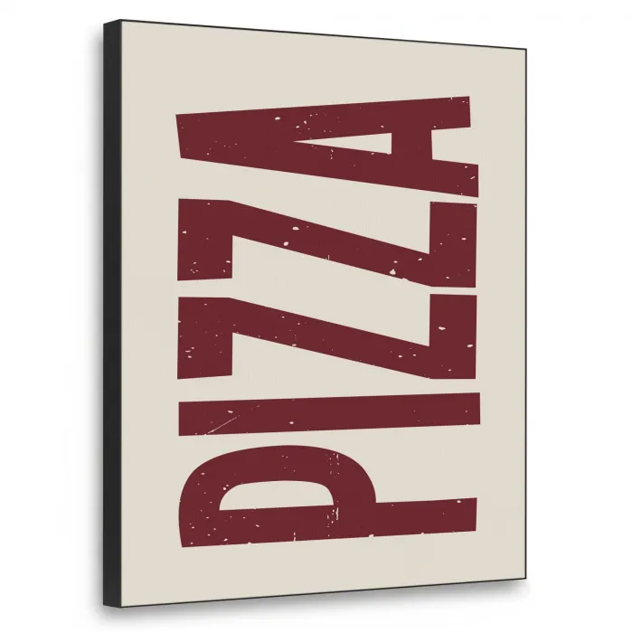 Pizza - Vintage - Decoratie - Japandi Textielframe zwart klein -3d