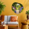 Doorkijk - Poort - Hortensia - Bloementuin Wandcirkel Organisch Plexiglas middel -sfeer4