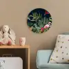 Jungle - Planten - Dieren - Kinderen - Flamingo - Zebra Wandcirkel kunststof plaat 5mm dik klein -tsfeer1_kind