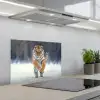 Tijger - Landschap - Sneeuw - Winter - Dieren keuken achterwand spatscherm klein -3d_schuin