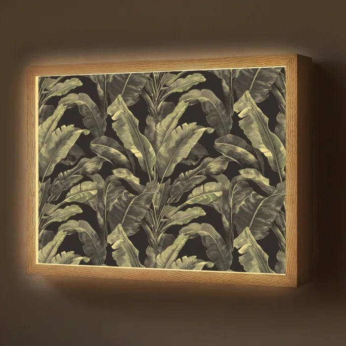 Botanisch - Bladeren - Groen Light Box met batterij (Wandlamp) middel 907 -z3d_website