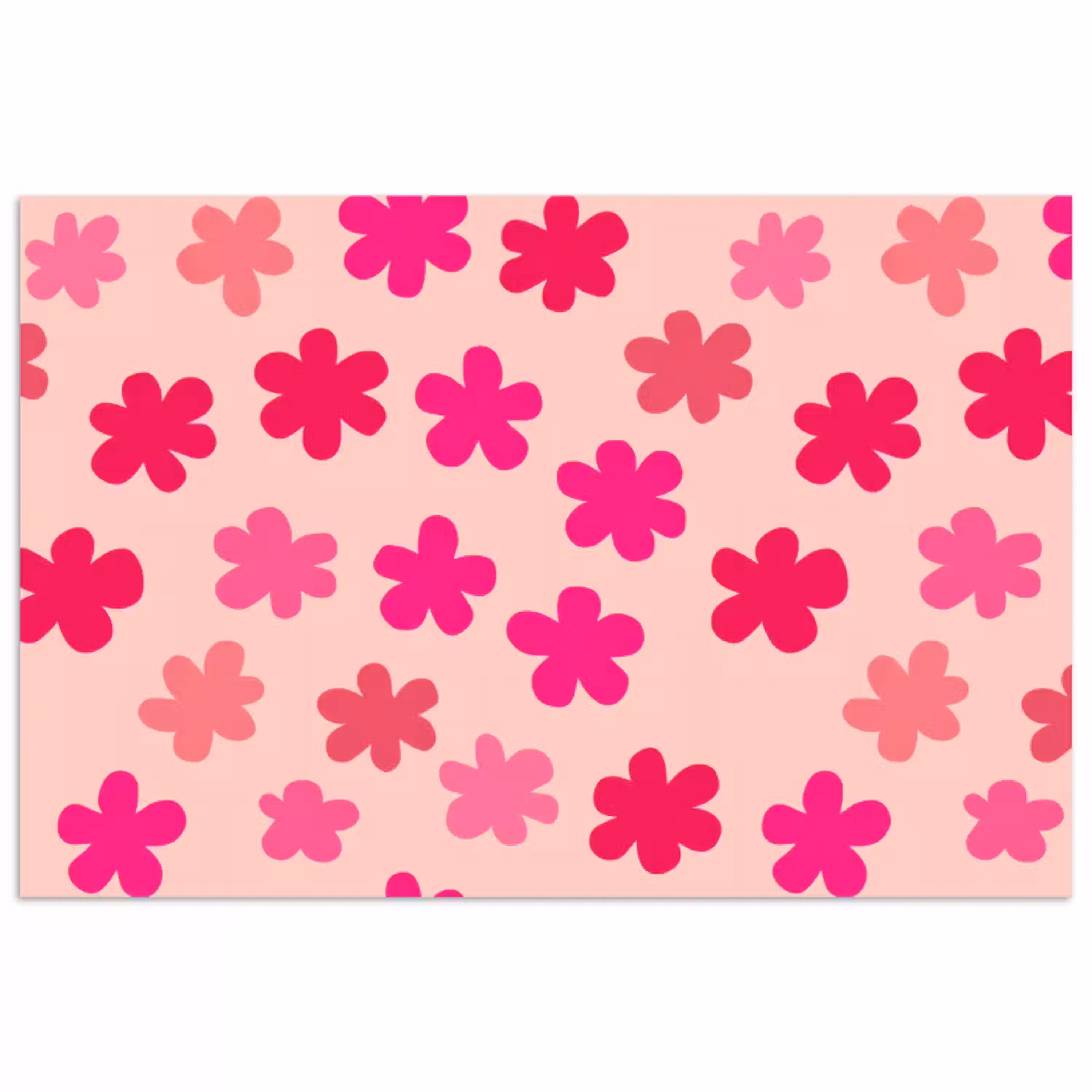 Bloemen - Patroon - Roze poster papier klein -3d