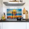 Vrouwen - Strand - Zondsondergang Inductie beschemer met haakjes klein -sfeer2