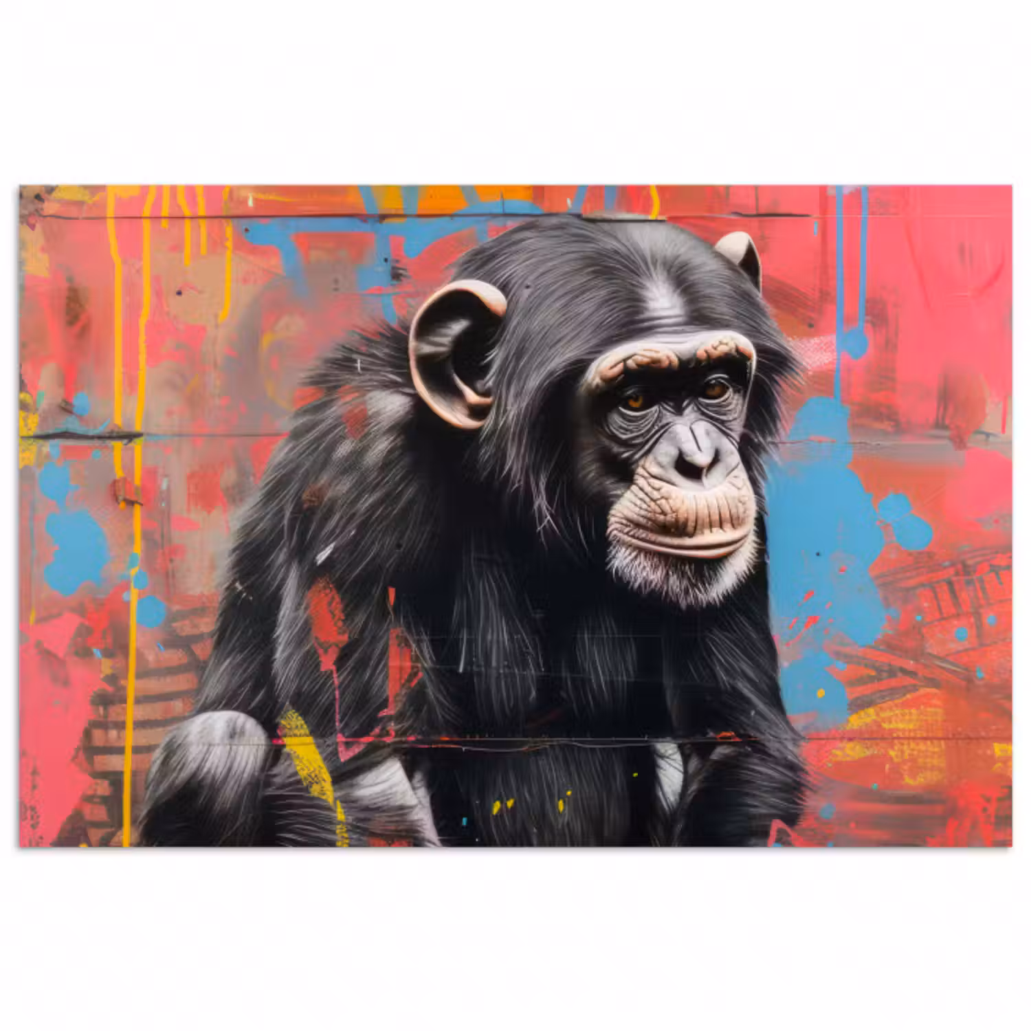 Poster - Graffiti - Schimpanse - Tiere - Straßenkunst - Banksy