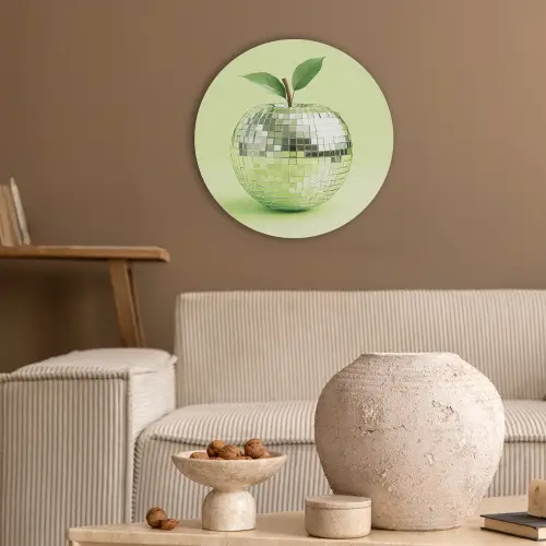 Groen - Disco - Decoratie - Appel Akoestische PET Vilt - Rond klein -sfeer1