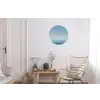 Zeilbootje - Kalme zee - Helderblauwe hemel Wandcirkel aluminium klein -woonkamer