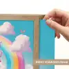 Unicorn - Meisjes - Bloemen - Regenboog - Eenhoorn Light Box met batterij (Wandlamp kind) middel -USP_websiteprintNL