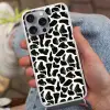 Dierenpatroon - Vlekken - Zwart - Wit Hoesje iPhone 16 Pro Max met koord klein 804 -sfeer3