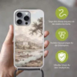 Landhuis - Rivier - Vee Hoesje iPhone 16 Pro Max met koord klein -sfeer2_DE