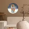 Tijger - Landschap - Sneeuw - Winter - Dieren Wandcirkel behangsticker klein -sfeer1